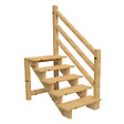 VINUOVO - Escalier extérieur VENEZIA Rambarde à droite - 5 marches H88cm L-120cm sans contremarche - vignette