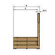 VINUOVO - MILANO - Escalier en bois 3 marches H54 cm - avec contre-marches - Palier L120 x P116 cm - Rambardes escalier et palier à droite - vignette