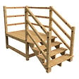 VINUOVO - MILANO - Escalier en bois 4 marches H71 cm - sans contre-marche - Palier L120 x P189 cm - Escalier rambardes des 2 côtés,Palier à droite et en face - vignette