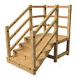 VINUOVO - MILANO - Escalier en bois 4 marches H71 cm - avec contre-marches - Palier L120 x P116 cm - Rambarde escalier 2 côtés, palier gauche et en face - vignette