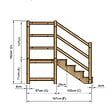 VINUOVO - MILANO - Escalier en bois 4 marches H71 cm - avec contre-marches - Palier L120 x P116 cm - Rambarde escalier 2 côtés, palier gauche et en face - vignette