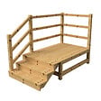VINUOVO - MILANO - Escalier en bois 3 marches H54 cm - avec contre-marches - Palier L120 x P189 cm - Rambarde escalier gauche, palier gauche et en face - vignette
