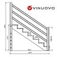 VINUOVO - Escalier extérieur VENEZIA Rambarde à gauche - 7 marches H122cm L-120cm avec contremarches - vignette