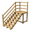VINUOVO - MILANO - Escalier en bois 7 marches H122 cm - sans contre-marche - Palier L120 x P116 cm - Rambarde escalier gauche, palier gauche et en face - vignette