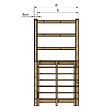 VINUOVO - MILANO - Escalier en bois 7 marches H122 cm - sans contre-marche - Palier L120 x P116 cm - Rambarde escalier gauche, palier gauche et en face - vignette
