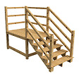 VINUOVO - MILANO - Escalier en bois 5 marches H88 cm - sans contre-marche - Palier L120 x P189 cm - Escalier rambardes des 2 côtés,Palier à droite et en face - vignette