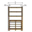 VINUOVO - MILANO - Escalier en bois 5 marches H88 cm - sans contre-marche - Palier L120 x P189 cm - Escalier rambardes des 2 côtés,Palier à droite et en face - vignette