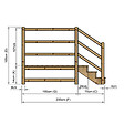 VINUOVO - MILANO - Escalier en bois 3 marches H54 cm - avec contre-marches - Palier L120 x P189 cm - Rambarde escalier 2 côtés, palier gauche et en face - vignette