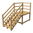 VINUOVO - MILANO - Escalier en bois 6 marches H105 cm - sans contre-marche - Palier L120 x P189 cm - Rambarde escalier 2 côtés, palier gauche et en face - vignette