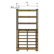 VINUOVO - MILANO - Escalier en bois 7 marches H122 cm - sans contre-marche - Palier L120 x P189 cm - Rambarde escalier gauche, palier gauche et en face - vignette