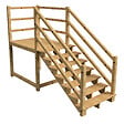 VINUOVO - MILANO - Escalier en bois 7 marches H122 cm - sans contre-marche - Palier L120 x P189 cm - Escalier rambardes des 2 côtés,Palier à droite et en face - vignette