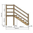 VINUOVO - MILANO - Escalier en bois 6 marches H105 cm - sans contre-marche - Palier L120 x P116 cm - Rambardes escalier et palier des 2 côtés - vignette