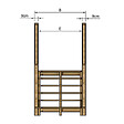 VINUOVO - MILANO - Escalier en bois 6 marches H105 cm - sans contre-marche - Palier L120 x P116 cm - Rambardes escalier et palier des 2 côtés - vignette