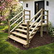 VINUOVO - MILANO - Escalier en bois 6 marches H105 cm - sans contre-marche - Palier L120 x P116 cm - Rambardes escalier et palier des 2 côtés - vignette