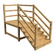 VINUOVO - MILANO - Escalier en bois 5 marches H88 cm - avec contre-marches - Palier L120 x P189 cm - Escalier rambardes des 2 côtés,Palier à droite et en face - vignette