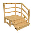 VINUOVO - MILANO - Escalier en bois 3 marches H54 cm - avec contre-marches - Palier L120 x P116 cm - Escalier rambarde droite, palier droite et face - vignette