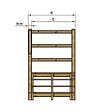VINUOVO - MILANO - Escalier en bois 4 marches H71 cm - sans contre-marche - Palier L120 x P116 cm - Rambarde escalier gauche, palier gauche et en face - vignette