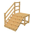 VINUOVO - MILANO - Escalier en bois 5 marches H88 cm - avec contre-marches - Palier L120 x P116 cm - Rambarde escalier et palier à gauche - vignette