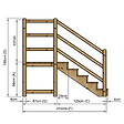VINUOVO - MILANO - Escalier en bois 5 marches H88 cm - avec contre-marches - Palier L120 x P116 cm - Rambarde escalier et palier à gauche - vignette