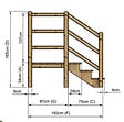 VINUOVO - MILANO - Escalier en bois 3 marches H54 cm - sans contre-marche - Palier L120 x P116 cm - Rambardes escalier et palier des 2 côtés - vignette