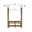 VINUOVO - MILANO - Escalier en bois 3 marches H54 cm - sans contre-marche - Palier L120 x P116 cm - Rambardes escalier et palier des 2 côtés - vignette