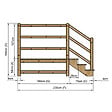 VINUOVO - MILANO - Escalier en bois 3 marches H54 cm - sans contre-marche - Palier L120 x P189 cm - Escalier rambarde droite, palier droite et face - vignette