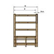 VINUOVO - MILANO - Escalier en bois 3 marches H54 cm - sans contre-marche - Palier L120 x P189 cm - Escalier rambarde droite, palier droite et face - vignette