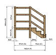 VINUOVO - MILANO - Escalier en bois 3 marches H54 cm - avec contre-marches - Palier L120 x P116 cm - Rambardes escalier et palier des 2 côtés - vignette