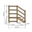 VINUOVO - MILANO - Escalier en bois 3 marches H54 cm - sans contre-marche - Palier L120 x P116 cm - Rambarde escalier 2 côtés, palier gauche et en face - vignette