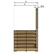 VINUOVO - MILANO - Escalier en bois 6 marches H105 cm - avec contre-marches - Palier L120 x P189 cm - Rambardes escalier et palier à droite - vignette