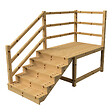 VINUOVO - MILANO - Escalier en bois 5 marches H88 cm - avec contre-marches - Palier L120 x P189 cm - Rambarde escalier gauche, palier gauche et en face - vignette