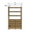 VINUOVO - MILANO - Escalier en bois 5 marches H88 cm - avec contre-marches - Palier L120 x P189 cm - Rambarde escalier gauche, palier gauche et en face - vignette