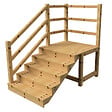 VINUOVO - MILANO - Escalier en bois 5 marches H88 cm - avec contre-marches - Palier L120 x P116 cm - Rambarde escalier gauche, palier gauche et en face - vignette