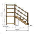 VINUOVO - MILANO - Escalier en bois 5 marches H88 cm - avec contre-marches - Palier L120 x P116 cm - Rambarde escalier gauche, palier gauche et en face - vignette