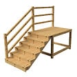 VINUOVO - MILANO - Escalier en bois 6 marches H105 cm - avec contre-marches - Palier L120 x P189 cm - Rambarde escalier et palier à gauche - vignette