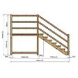 VINUOVO - MILANO - Escalier en bois 7 marches H122 cm - sans contre-marche - Palier L120 x P189 cm - Rambarde escalier et palier à gauche - vignette