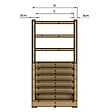 VINUOVO - MILANO - Escalier en bois 7 marches H122 cm - avec contre-marches - Palier L120 x P189 cm - Rambarde escalier 2 côtés, palier gauche et en face - vignette