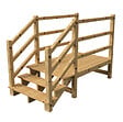 VINUOVO - MILANO - Escalier en bois 3 marches H54 cm - sans contre-marche - Palier L120 x P189 cm - Rambardes escalier et palier des 2 côtés - vignette
