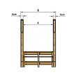 VINUOVO - MILANO - Escalier en bois 3 marches H54 cm - sans contre-marche - Palier L120 x P189 cm - Rambardes escalier et palier des 2 côtés - vignette
