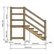 VINUOVO - MILANO - Escalier en bois 5 marches H88 cm - sans contre-marche - Palier L120 x P116 cm - Rambarde escalier 2 côtés, palier gauche et en face - vignette