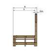 VINUOVO - MILANO - Escalier en bois 3 marches H54 cm - sans contre-marche - Palier L120 x P189 cm - Rambardes escalier et palier à droite - vignette