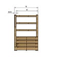 VINUOVO - MILANO - Escalier en bois 4 marches H71 cm - avec contre-marches - Palier L120 x P189 cm - Rambarde escalier gauche, palier gauche et en face - vignette