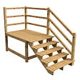 VINUOVO - MILANO - Escalier en bois 5 marches H88 cm - sans contre-marche - Palier L120 x P189 cm - Escalier rambarde droite, palier droite et face - vignette