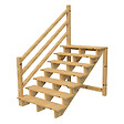 VINUOVO - Escalier extérieur VENEZIA Rambarde à gauche - 7 marches H122cm L-120cm sans contremarche - vignette