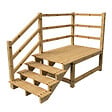 VINUOVO - MILANO - Escalier en bois 4 marches H71 cm - sans contre-marche - Palier L120 x P189 cm - Rambarde escalier gauche, palier gauche et en face - vignette