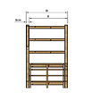 VINUOVO - MILANO - Escalier en bois 4 marches H71 cm - sans contre-marche - Palier L120 x P189 cm - Rambarde escalier gauche, palier gauche et en face - vignette