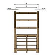 VINUOVO - MILANO - Escalier en bois 5 marches H88 cm - sans contre-marche - Palier L120 x P116 cm - Escalier rambardes des 2 côtés,Palier à droite et en face - vignette