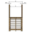 VINUOVO - MILANO - Escalier en bois 7 marches H122 cm - sans contre-marche - Palier L120 x P116 cm - Rambardes escalier et palier des 2 côtés - vignette