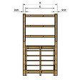VINUOVO - MILANO - Escalier en bois 6 marches H105 cm - sans contre-marche - Palier L120 x P116 cm - Rambarde escalier 2 côtés, palier gauche et en face - vignette