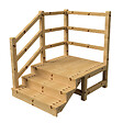 VINUOVO - MILANO - Escalier en bois 3 marches H54 cm - avec contre-marches - Palier L120 x P116 cm - Rambarde escalier gauche, palier gauche et en face - vignette